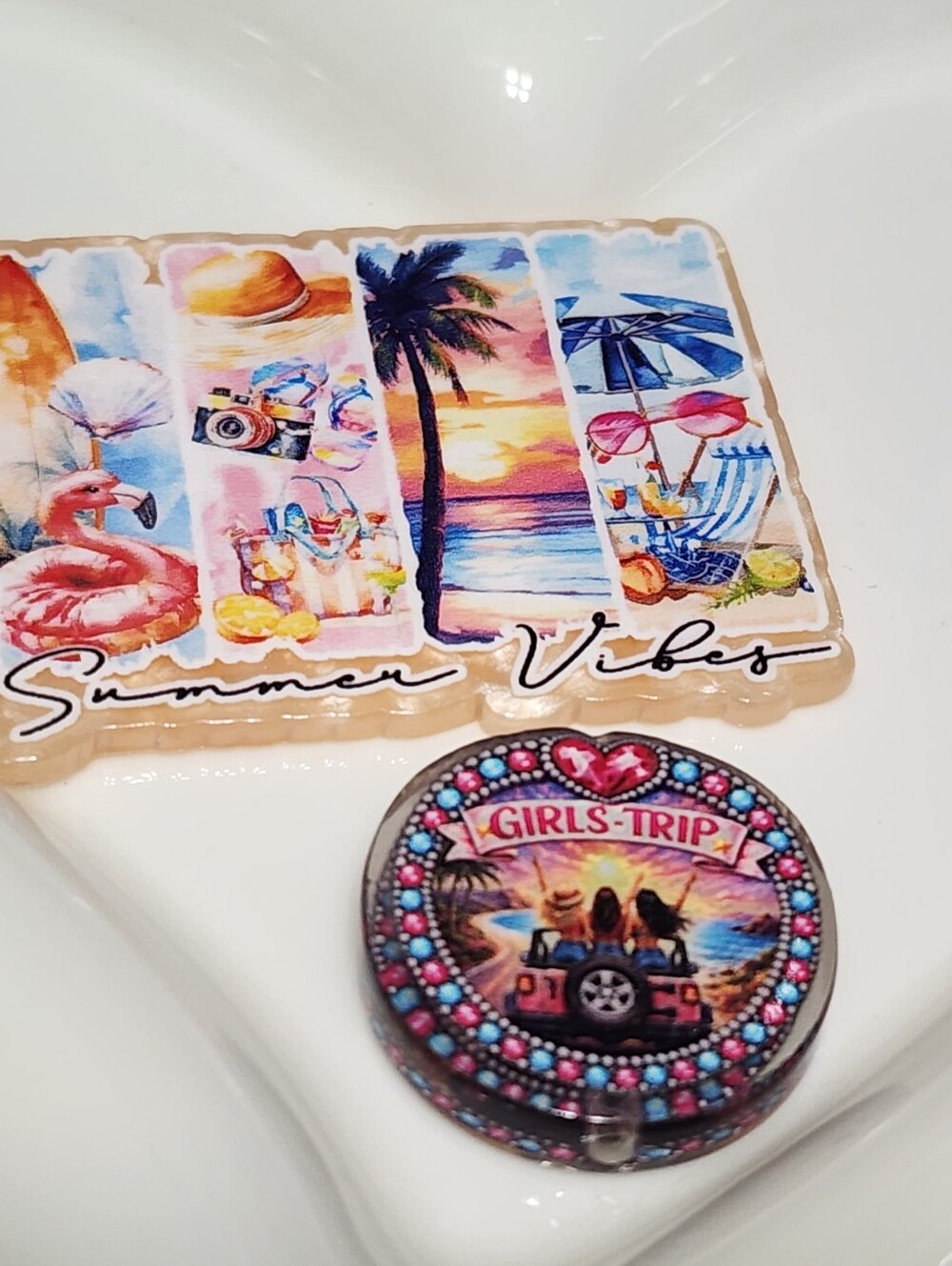 Summer Vibes Girls Trip Flatback Focal Bead Badge Keychain Crafts Beaded Pen